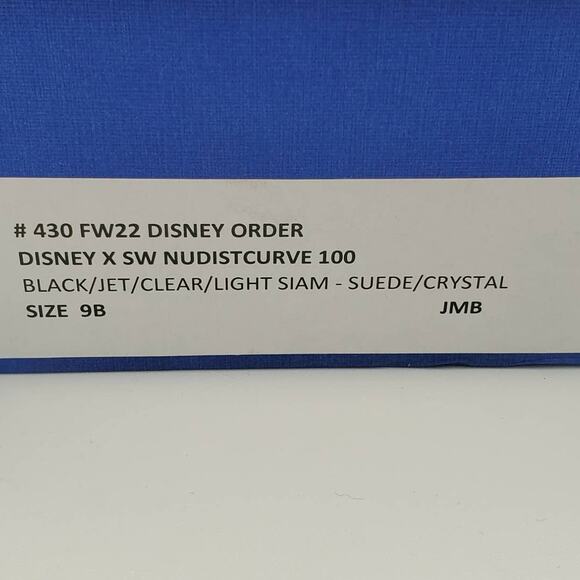 Disney X Stuart Weitzman‎ Nudistcurve 100 mm Black Crystal Sandal Size 9 - Picture 9 of 12